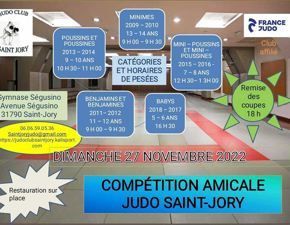 Compétition amicale de Saint Jory dimanche 27 Novembre