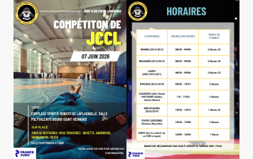 🥋🔥 COMPÉTITION JCCL – 7 JUIN 2026 🔥🥋